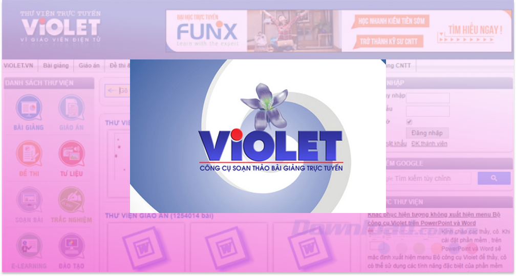 Phần mềm Elearning tạo bài giảng online hiện đại Violet