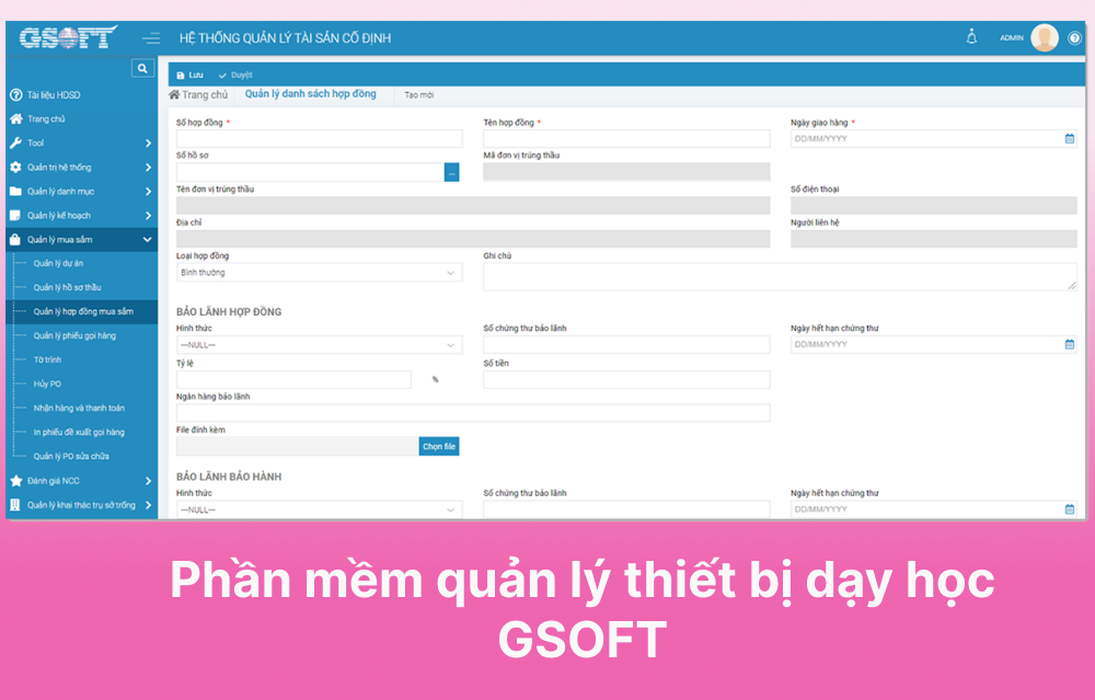 Phần mềm quản lý trường học GSoft