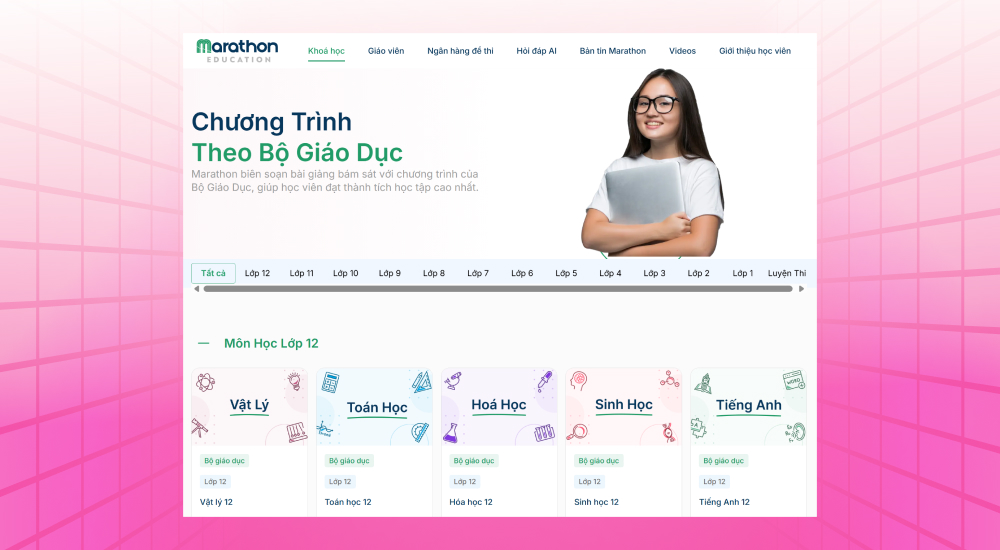 Website học online miễn phí Marathon Education