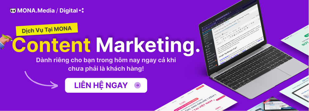 Banner dịch vụ Content Marketing Mona Media