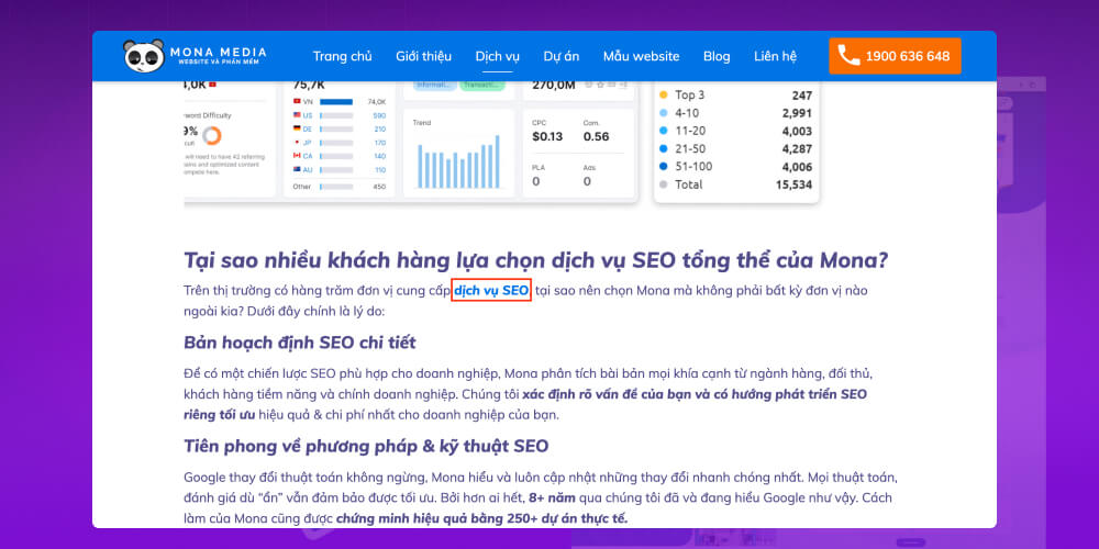 Anchor text hợp lý