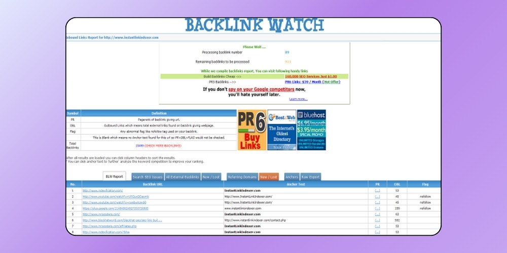 Công cụ kiểm tra backlink watch