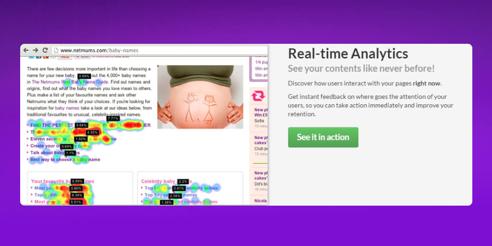 biểu đồ heatmap Heatmap.me