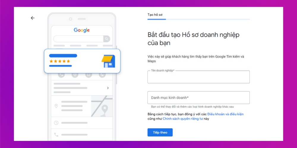 Điền tên doanh nghiệp vào Google Business