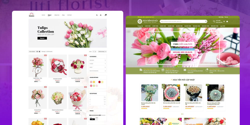 Các loại website bán hoa