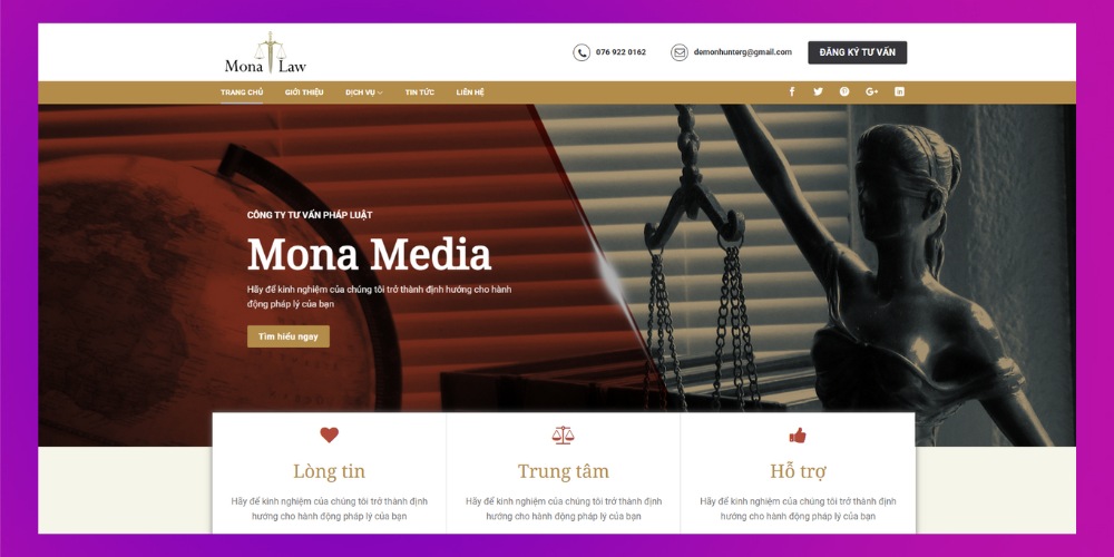 Một trong số các loại website công ty luật được ưa chuộng Một trong số các loại website công ty luật được ưa chuộng