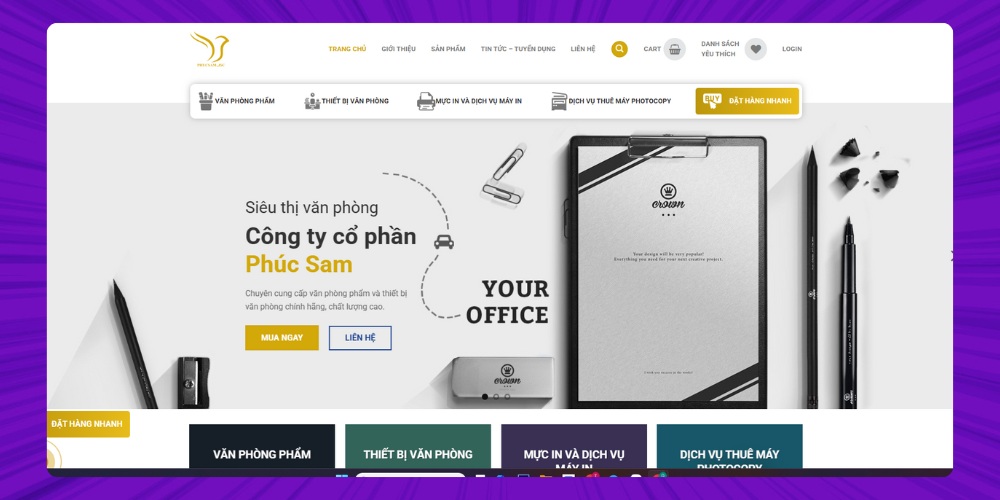 Các tính năng cốt lõi khi thiết kế website văn phòng phẩm