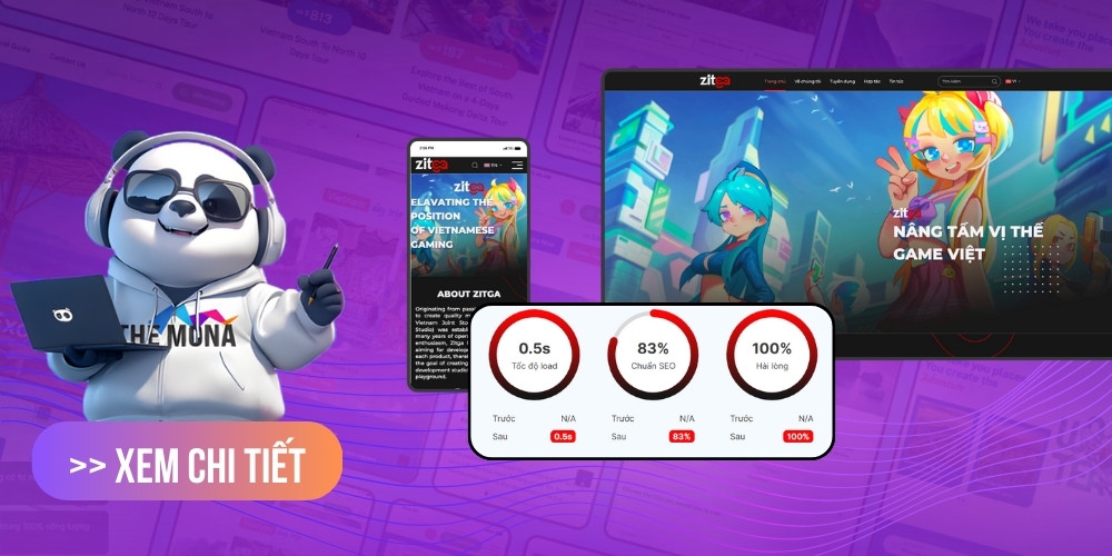 Dự án thiết kế web game Zitga Studio