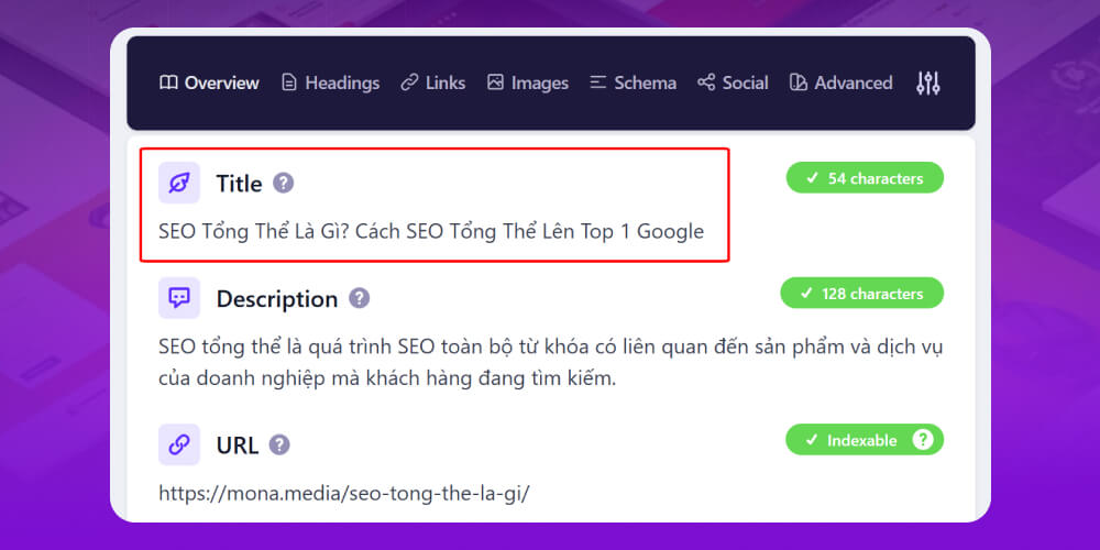 chưa tối ưu H1, Title