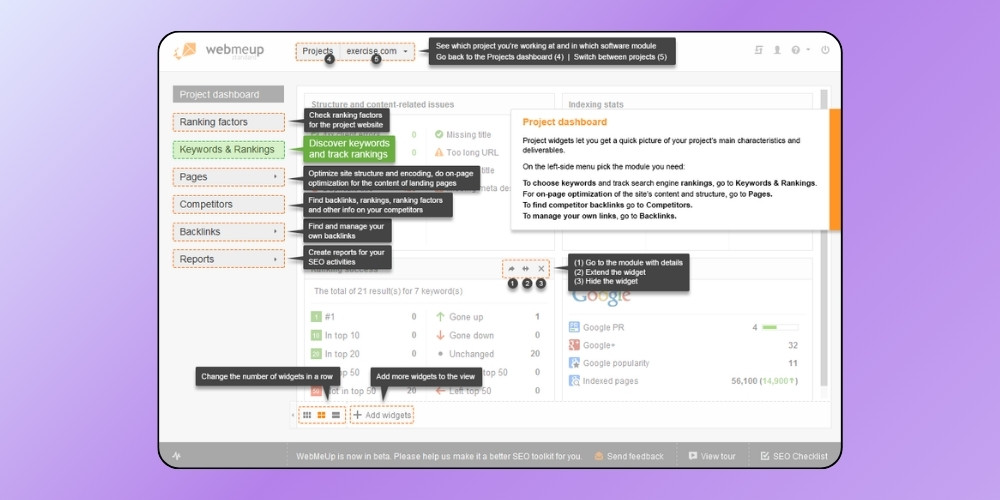 Công cụ check backlink xấu Webmeup