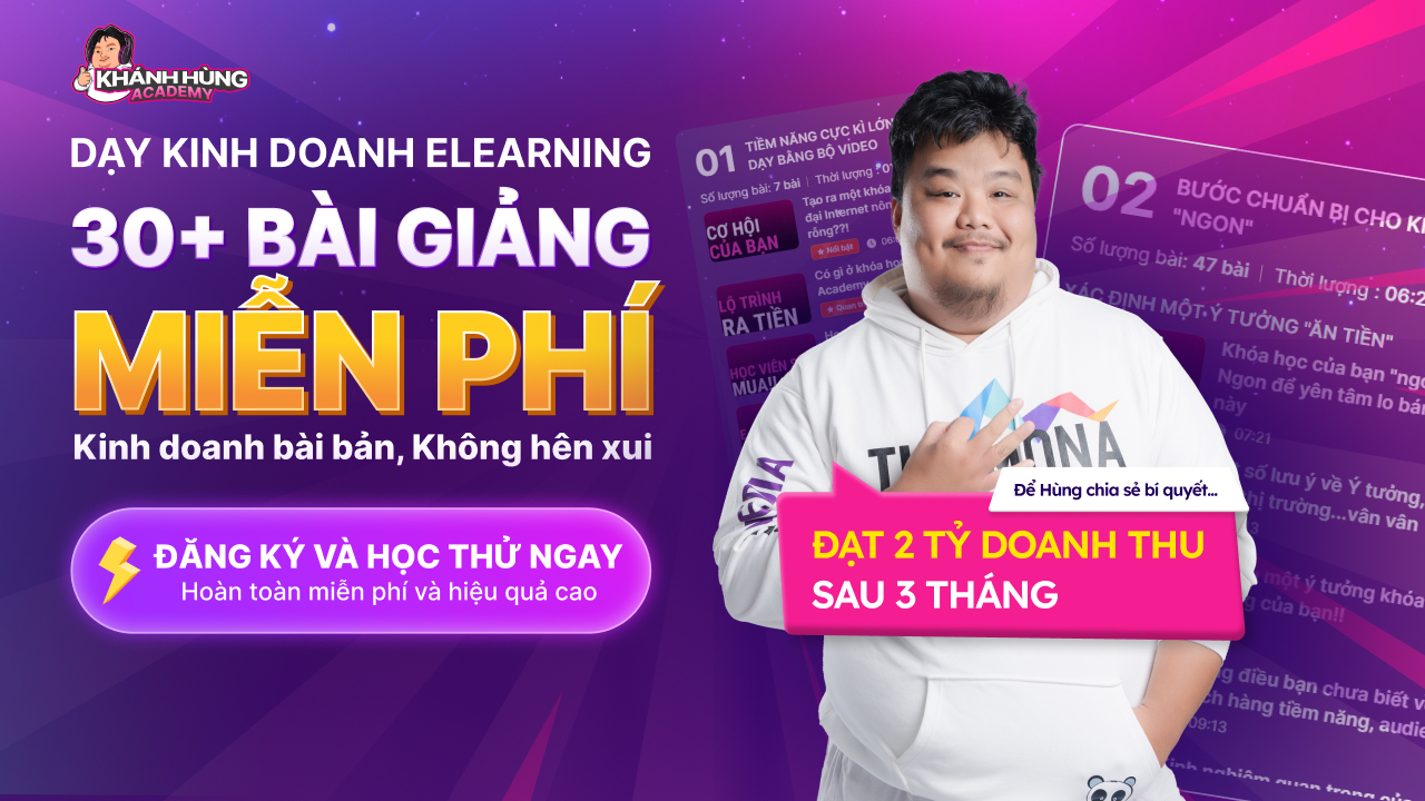 Khóa học kinh doanh khóa học Elearning tại Khánh Hùng Academy