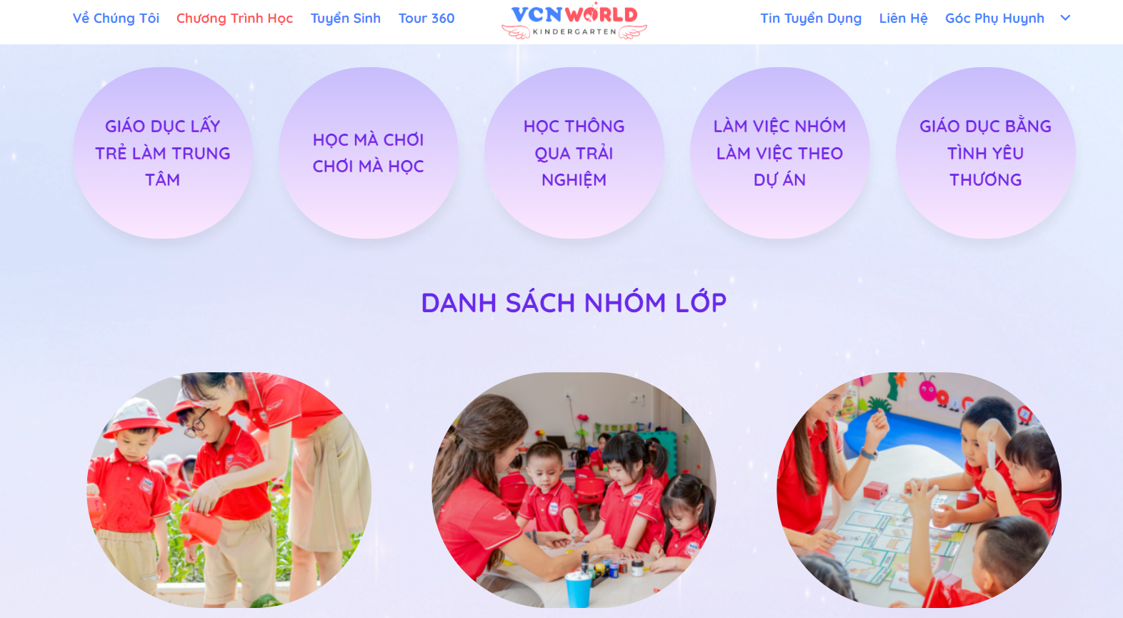 Trang web giáo dục nhà trẻ dễ thao tác