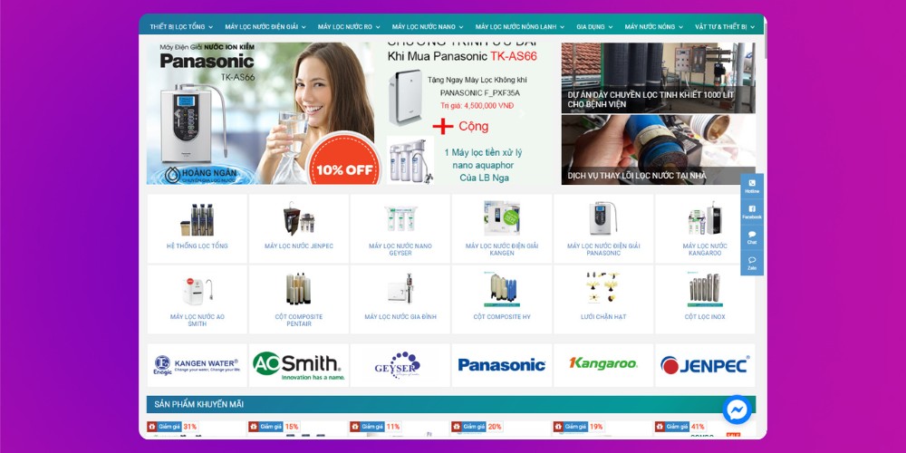 Thiết kế website bán máy lọc nước giúp khách hàng truy cập thuận tiện