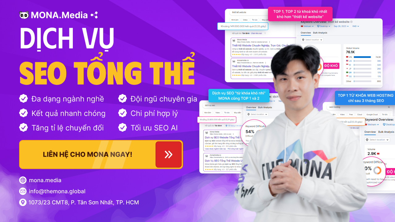 Dịch vụ SEO tổng thể tại MONA Media