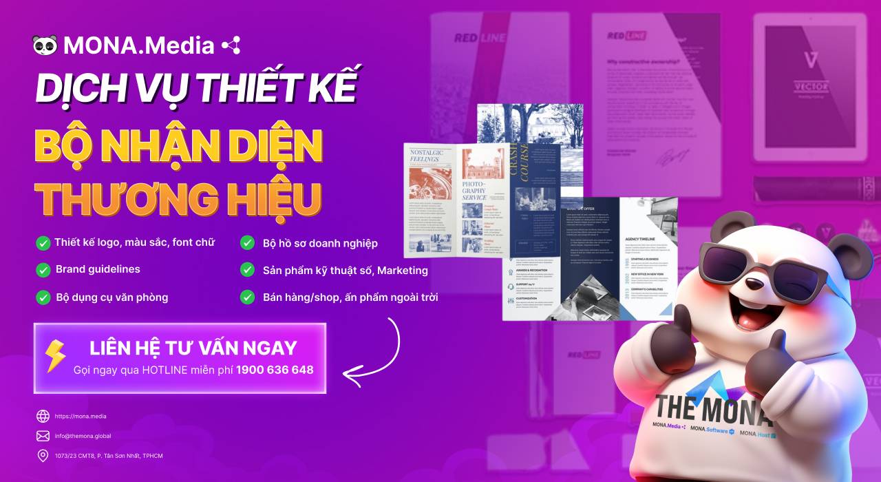 Dịch vụ thiết kế bộ nhận diện thương hiệu chuyên nghiệp tại MONA Media