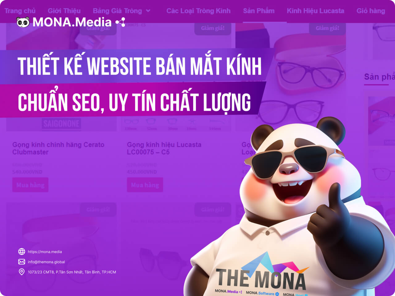 Dịch vụ thiết kế website bán mắt kính