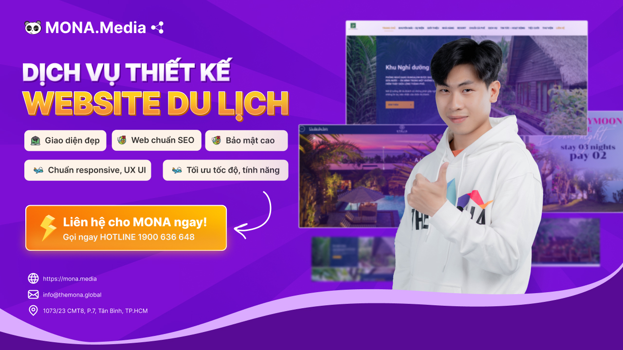 Báo giá thiết kế website du lịch trọn gói tại MONA Media