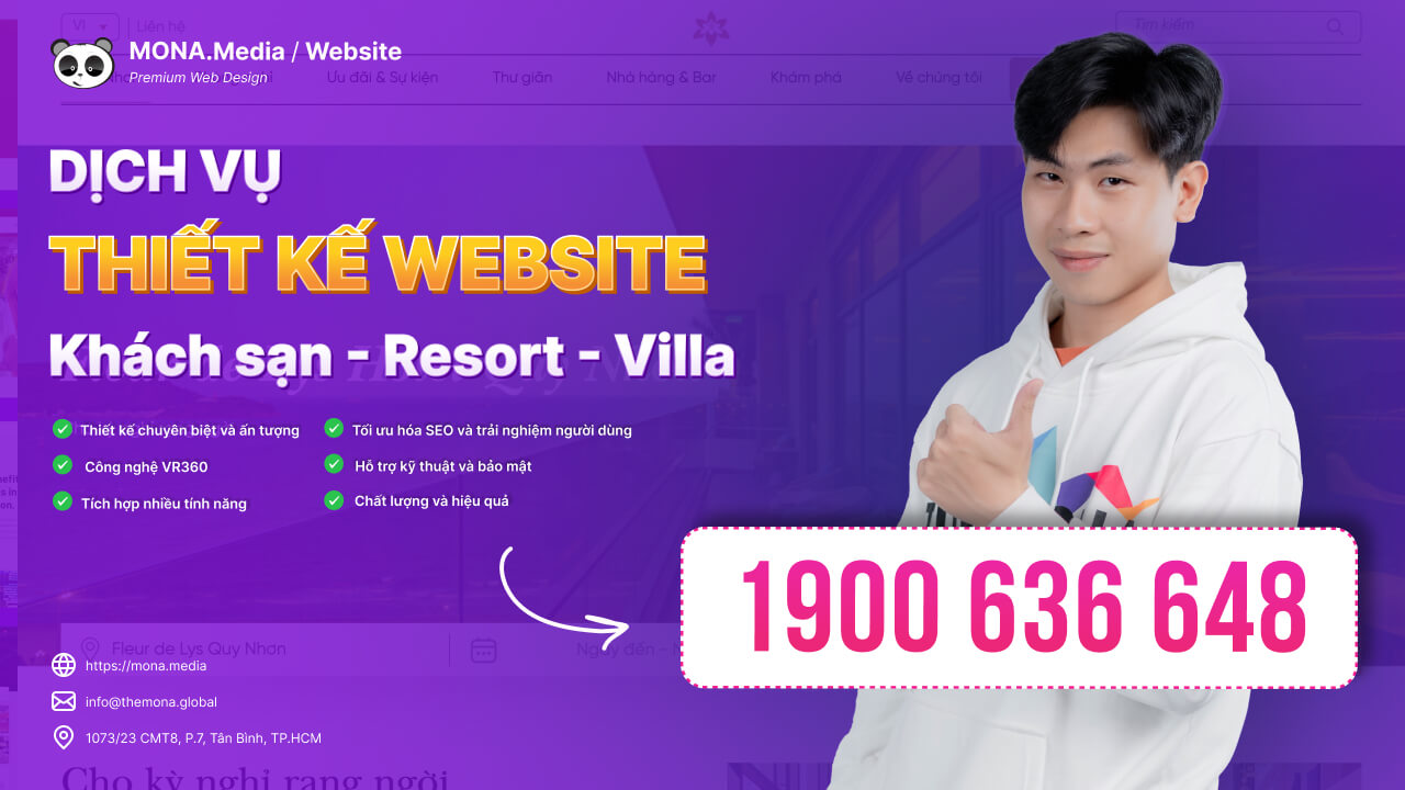 Dịch vụ thiết kế website khách sạn chuyên nghiệp tại MONA