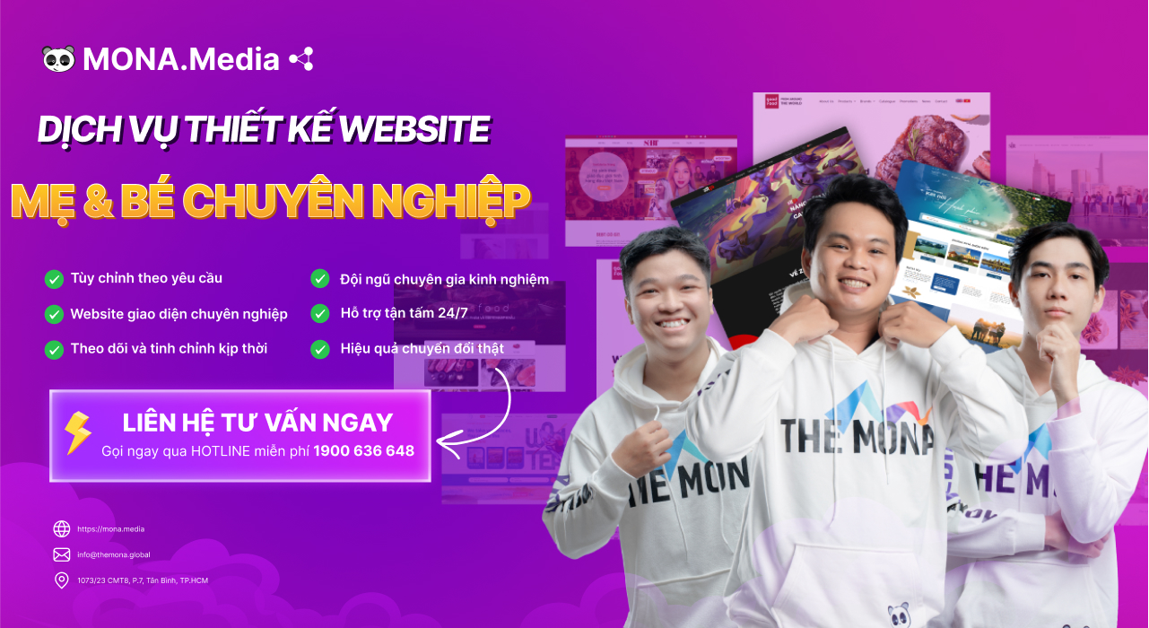 Dịch vụ thiết kế website mẹ và bé chuyên nghiệp tại MONA Media