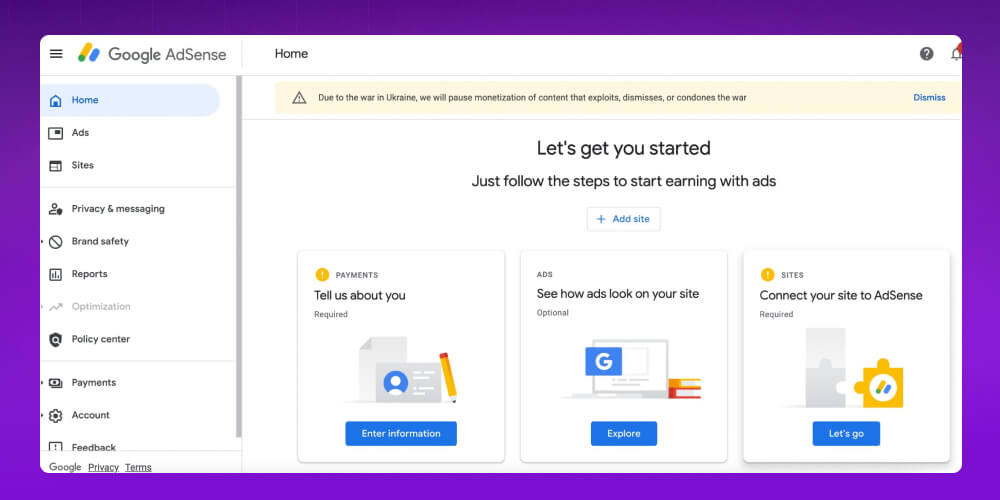 Điều kiện đăng ký gg Adsense