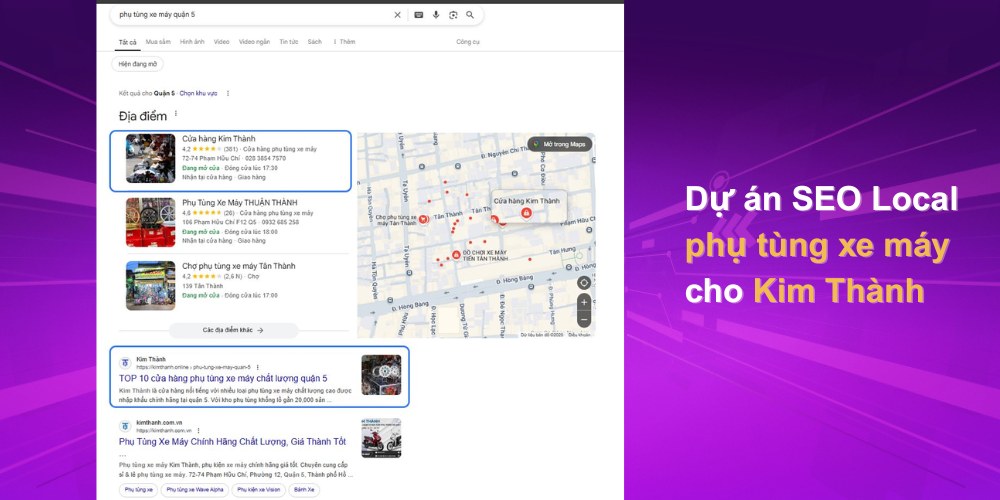 Dự án SEO Local phụ tùng xe máy giữa MONA và Kim Thành Dự án SEO Local phụ tùng xe máy giữa MONA và Kim Thành