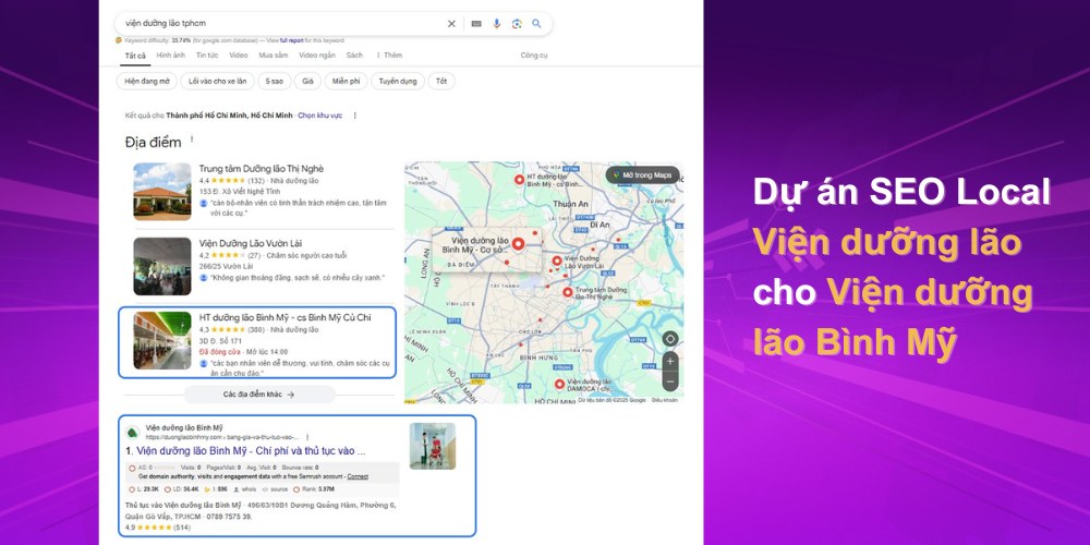 Dự án SEO Local giữa MONA và Viện dưỡng lão Bình Mỹ Dự án SEO Local giữa MONA và Viện dưỡng lão Bình Mỹ