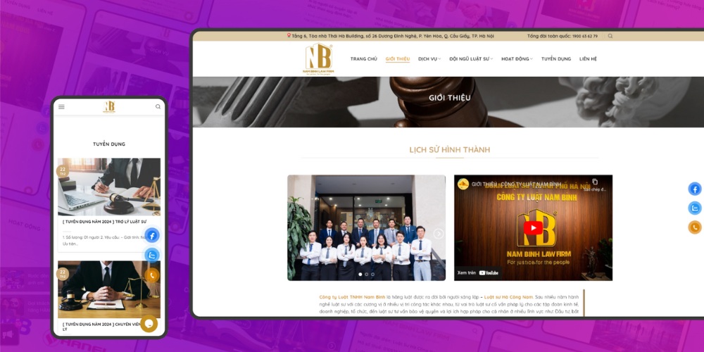 Dự án thiết kế web cho Luật Nam Bình