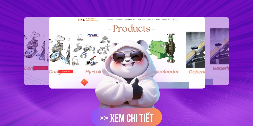 Dự án thiết kế website cơ khí KOVIS