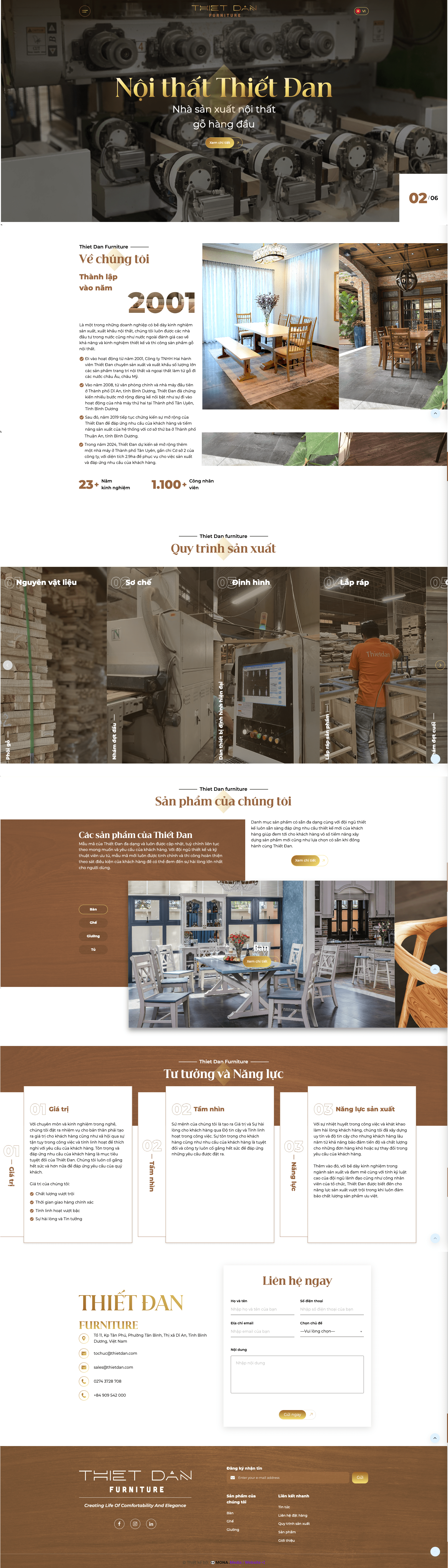 dự án thiết kế website nội thất Kim Đan