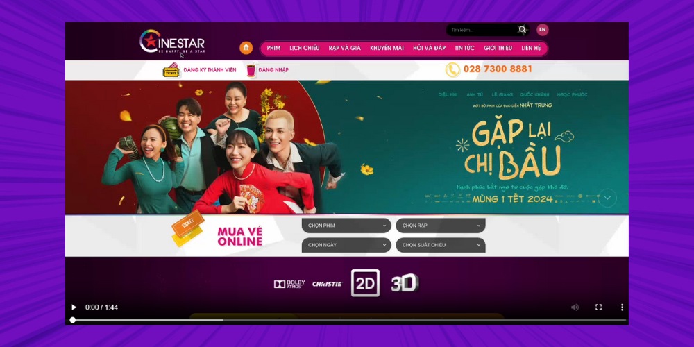 Dự án thiết kế web rạp chiếu phim Cinestar