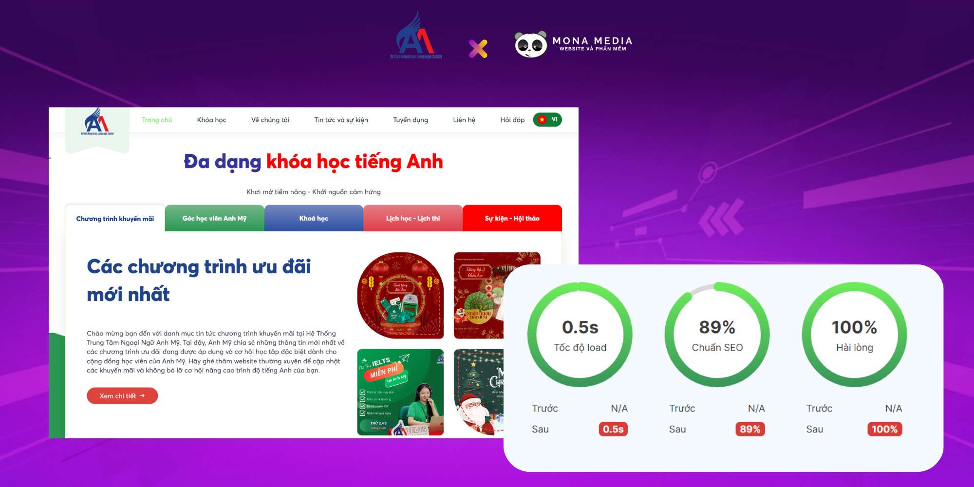 Dự án thiết kế website trung tâm Anh ngữ Anh Mỹ Dự án thiết kế website trung tâm Anh ngữ Anh Mỹ