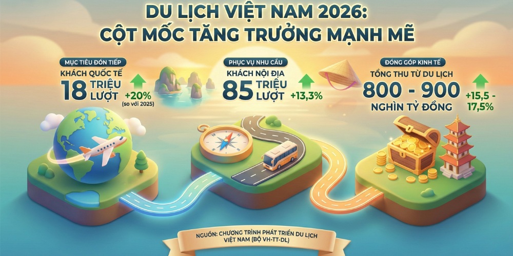 Dự báo ngành du lịch Việt Nam trong năm 2026