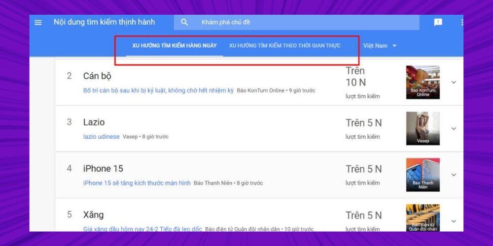 Tìm chủ đề đang thịnh hành bằng Google xu hướng Tìm chủ đề đang thịnh hành bằng Google xu hướng