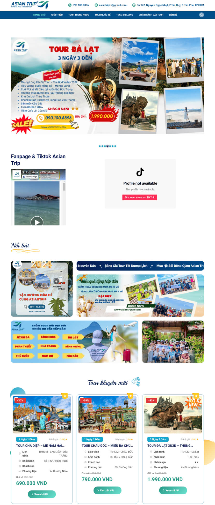 Giao diện trang web Asian Trip