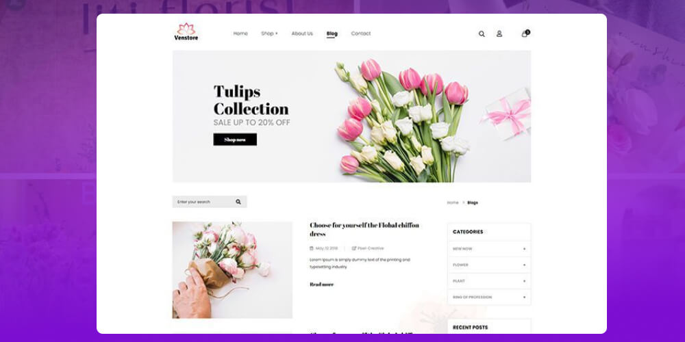 giao diện website bán hoa