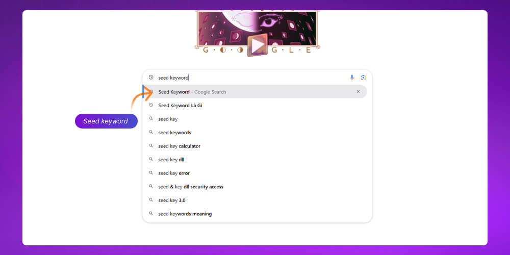Google Search tìm từ khóa chính