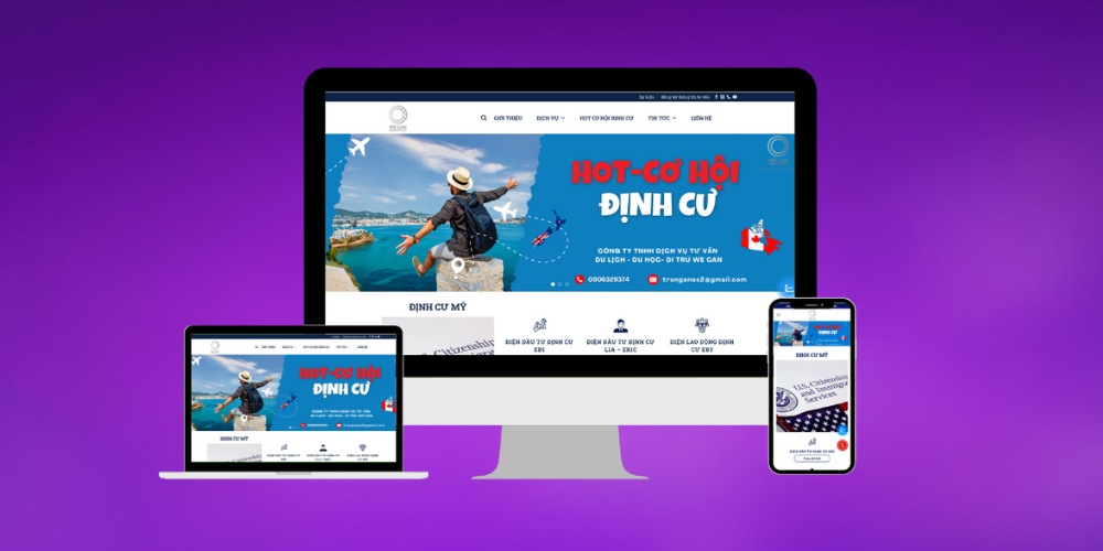 Thiết kế website visa hộ chiếu tương thích với điện thoại