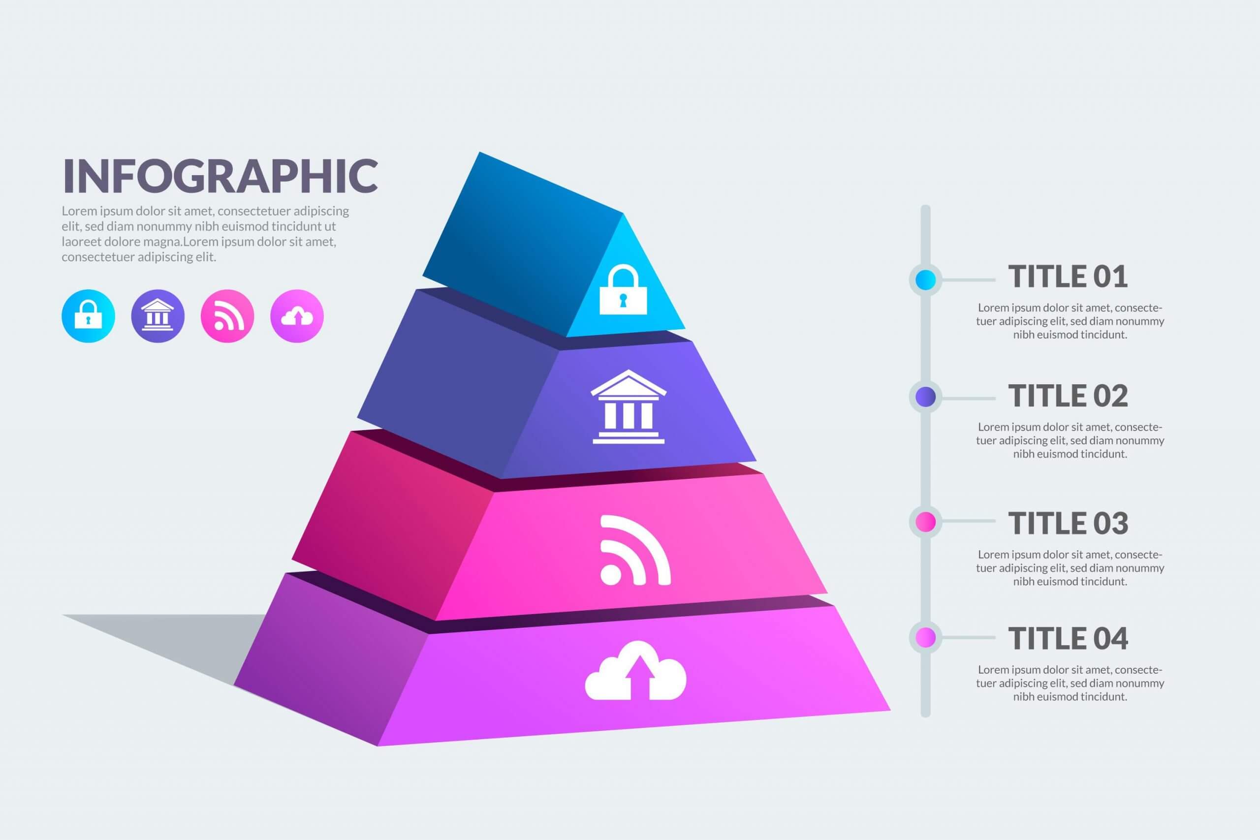 infographic dạng kim tự tháp