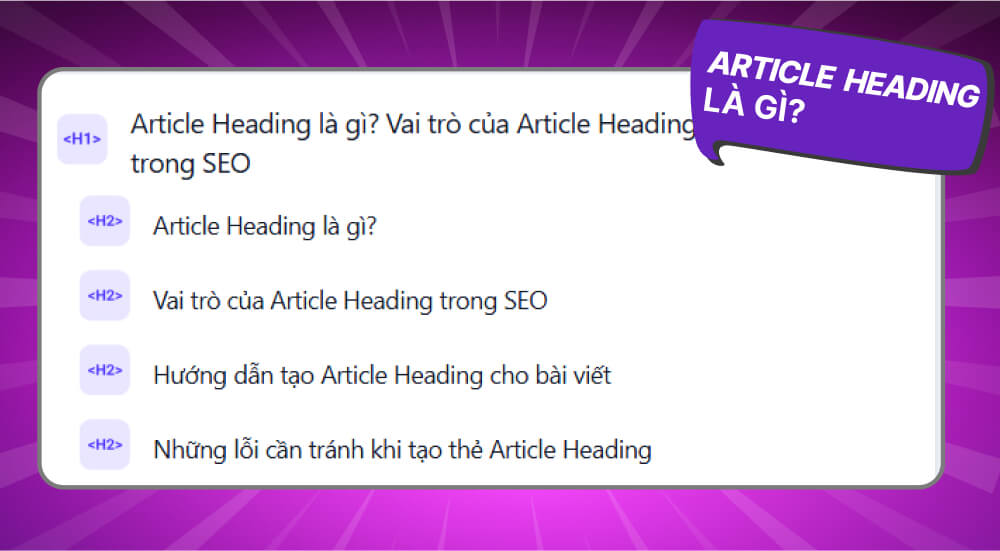 Khái niệm Article Heading là gì