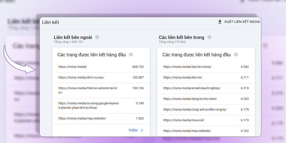 Xuất liên kết xấu từ Google webmaster tool