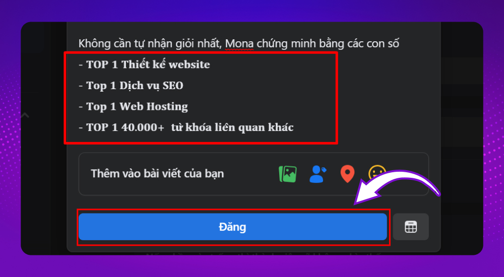 Kiểm tra cách in đậm chữ trên bài viết Facebook