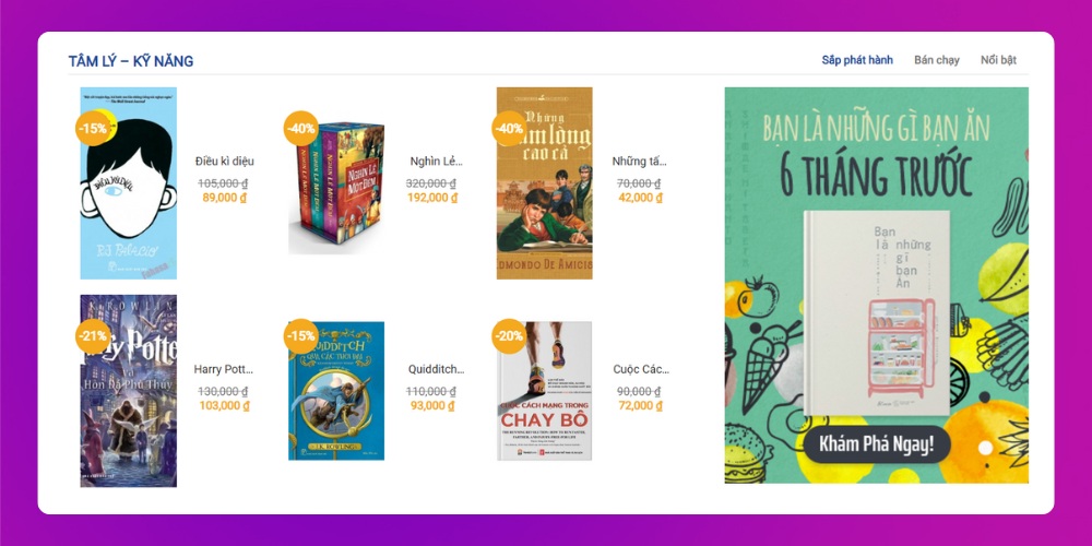 Khi doanh không giới hạn khi thiết kế website sách
