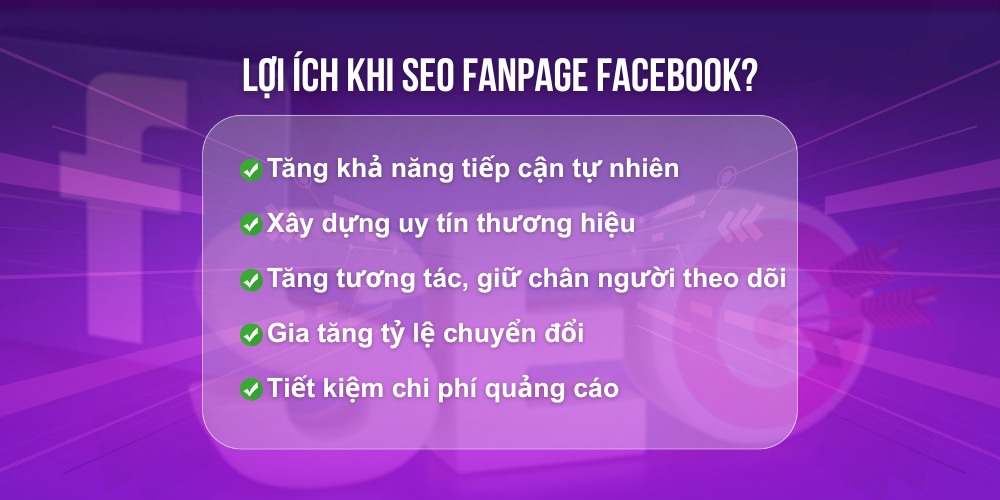 Lọi ích khi SEO fanpage Facebook