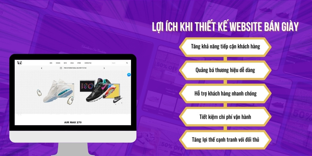 Lợi ích khi thiết kế website bán giày dép