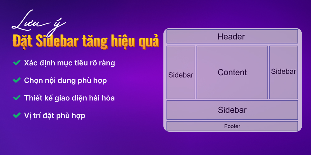 Lưu ý cách đặt sidebar hiệu quả