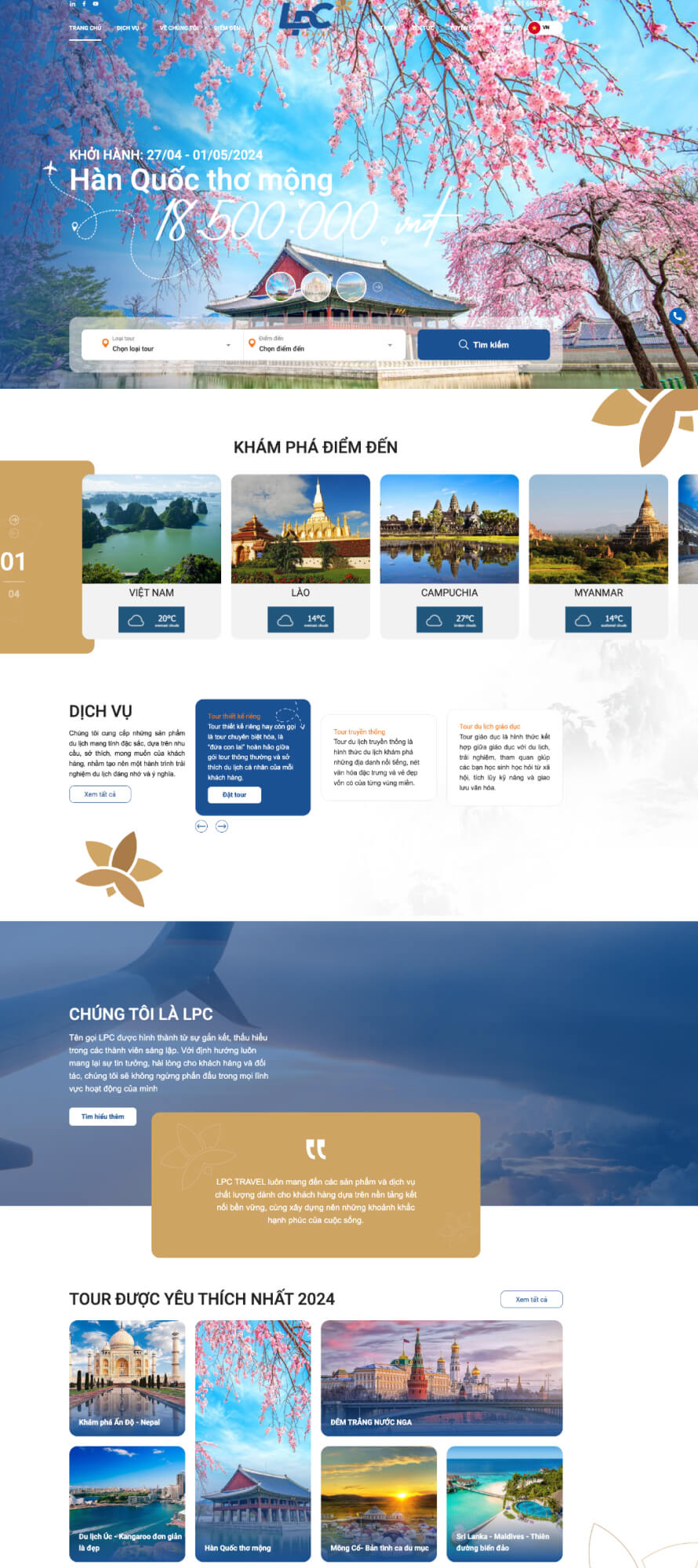 Mẫu thiết kế website du lịch LPC Travel