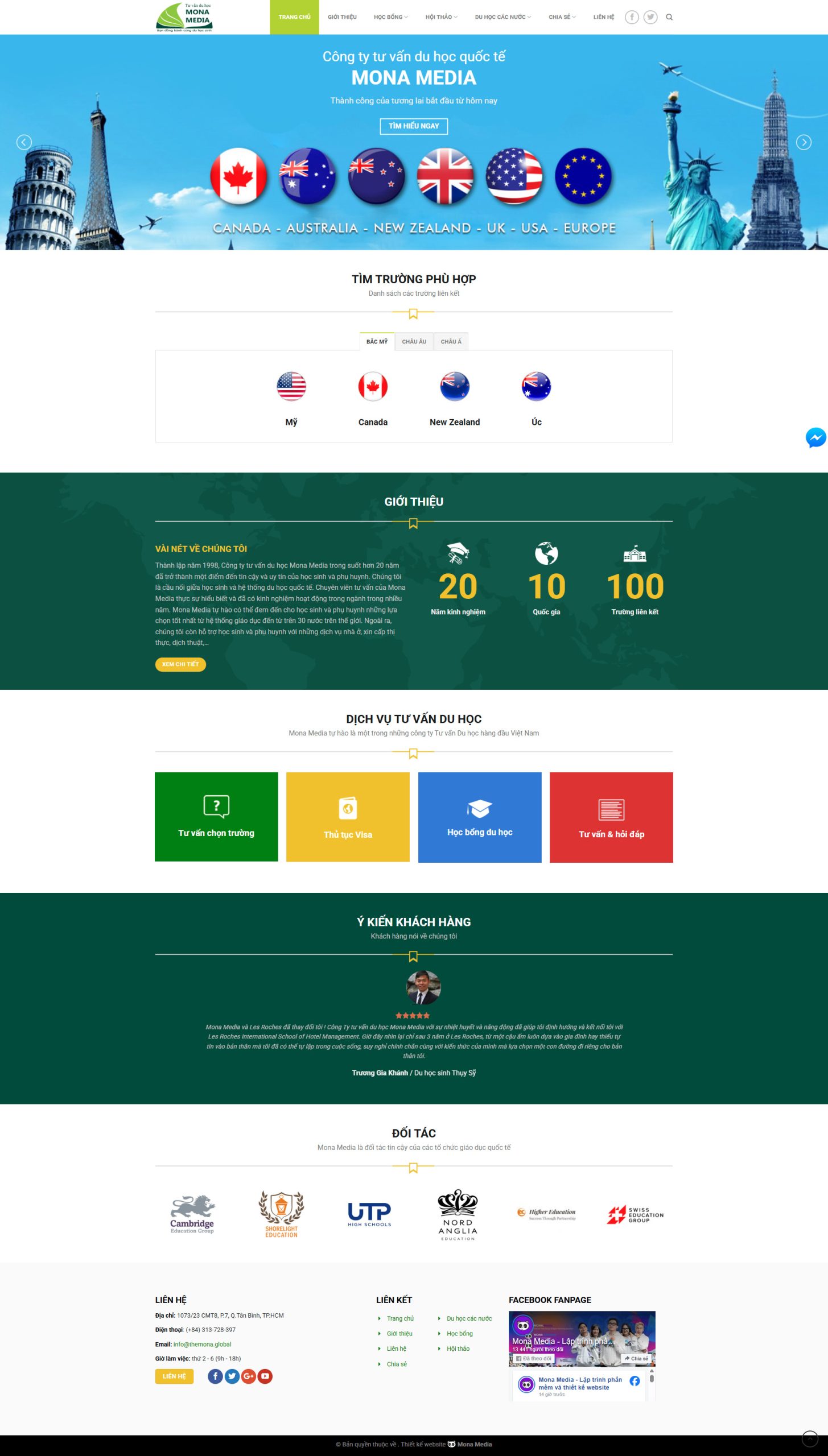 Mẫu web tư vấn du học