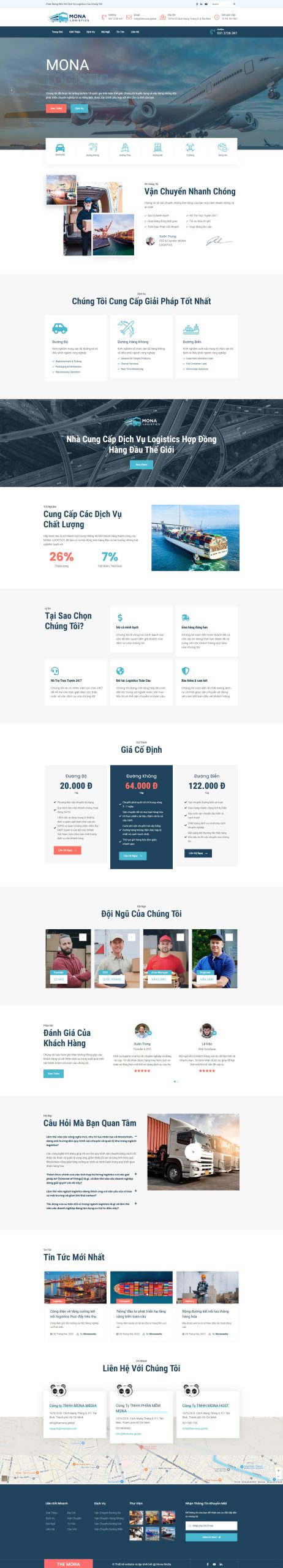 Mẫu website cho công ty vận tải logistic