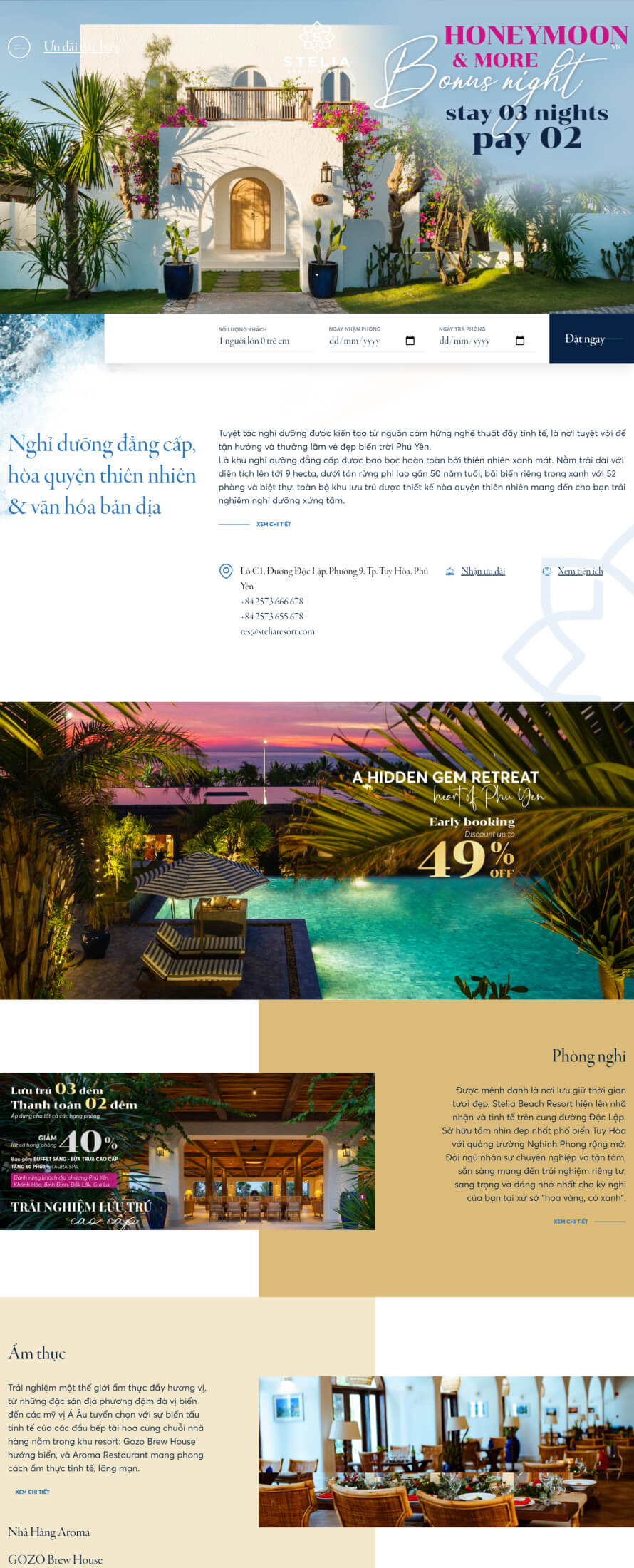 Mẫu website du lịch Stelia Beach Resort