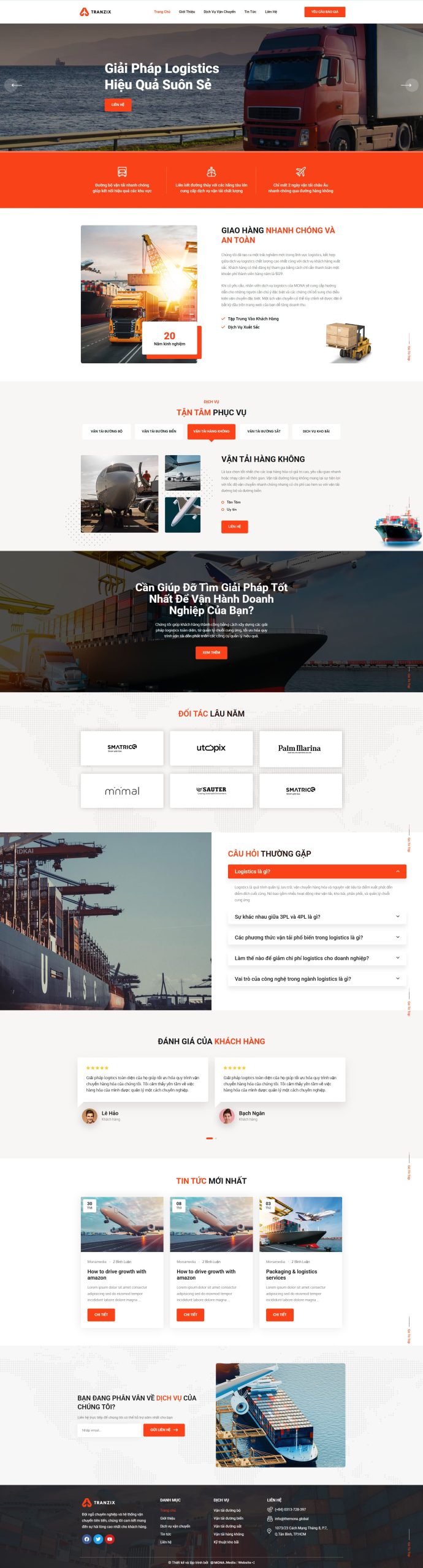 Mẫu website nganh vận chuyển chuẩn SEO